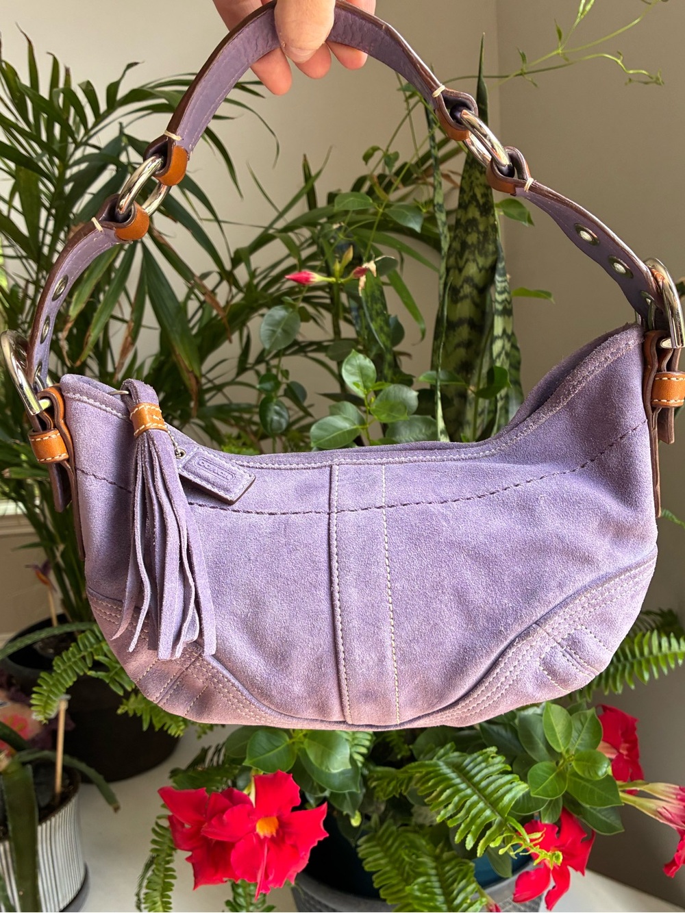 Coach Vintage Y2K Suede Leather Shoulder Bag, Purple, 8A14 - Picture 14 of 15